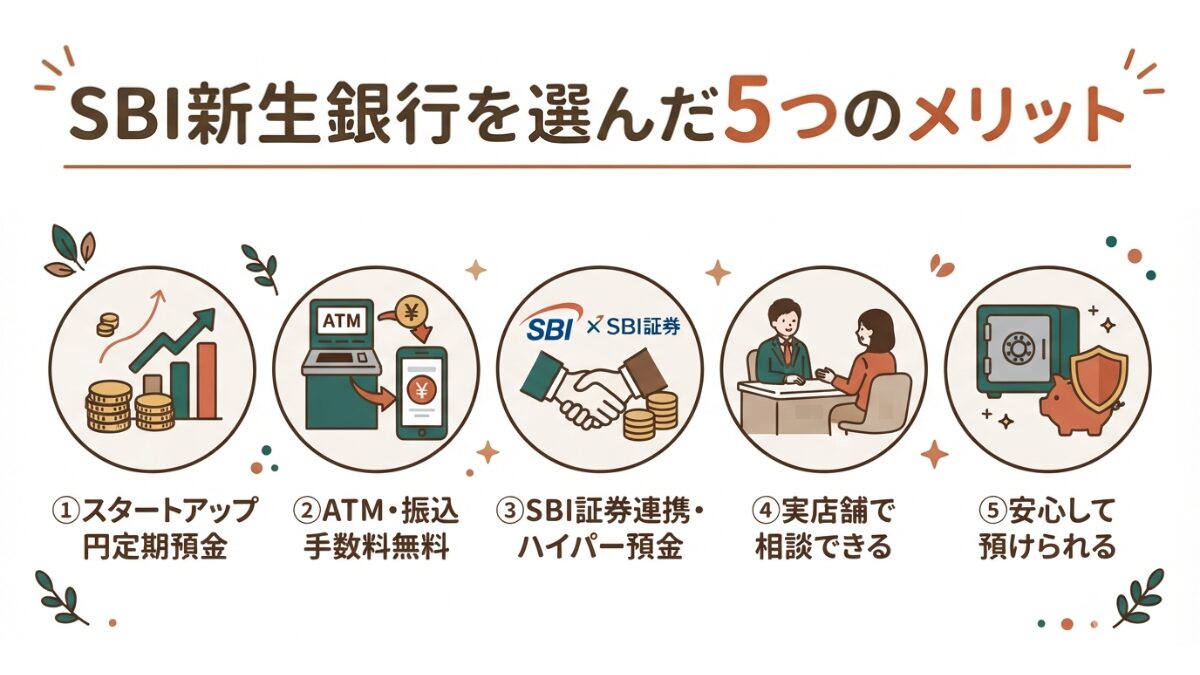 図解｜新生銀行を選んだ5つのメリット